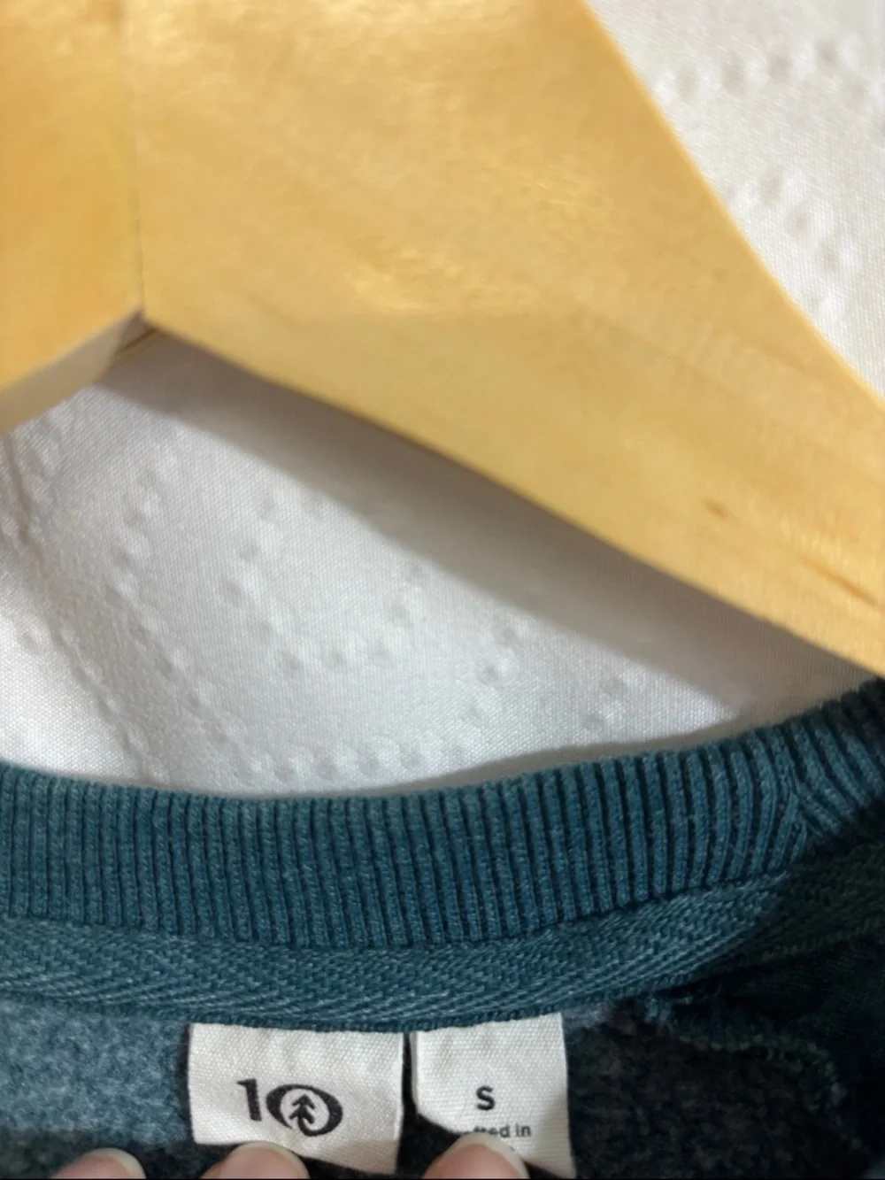 Tentree 10 teal sweatshirt quilted organic - Picture 2 of 6